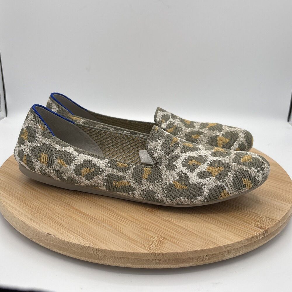 Rothy’s The Loafer Smoke Spot Muted Leopard Print Knit Flats Women’s 10 Retired